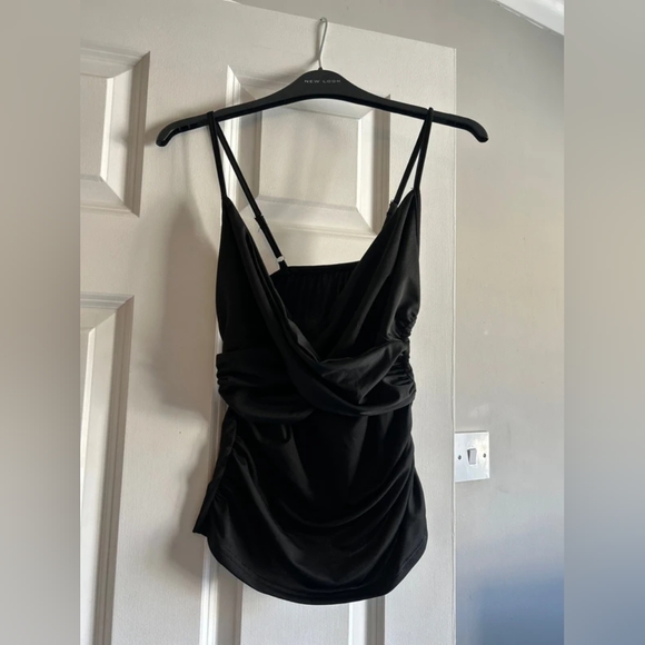 New Look Tops - Black Draped Camisole Top